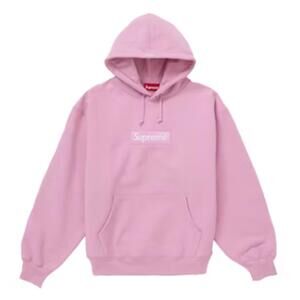 Supreme Pink Box Logo Hooded Sweatshirt (FW24) - Small